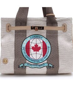 A.D.M.J. リネンラメクロス/前金具付トート32cm(Dカン＋)