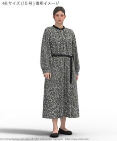 23区 L 【吸水速乾/UVケア/防シワ性】シャドージオメトリックプリント ワンピース