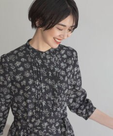 J.PRESS LADIES L 【WEB限定カラーあり・洗える】ラインフラワープリント ワンピース