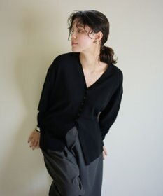 #Newans 【洗える】ファインボタンＶネックカーディガン