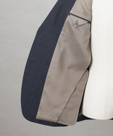 GOTAIRIKU シワになりにくい【御幸毛織/みゆきけおり】DRYSPINNER 平織スーツ_ネイビー格子