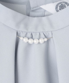 J.PRESS LADIES L 【洗える】ヌーディスバックサテン スタンドカラー ブラウス