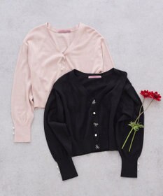 Maison de FLEUR ビジューリボンカーディガン