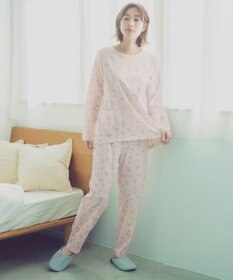 Wing 【パジャマ】　長袖・長ズボン　綿100%　天竺素材　花柄　ウイング／ワコール　EP7082