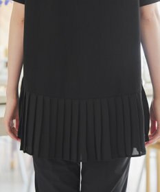 Tiaclasse 【洗える】   メッシュプリーツドッキングプルオーバー