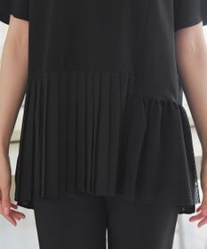 Tiaclasse 【洗える】   メッシュプリーツドッキングプルオーバー