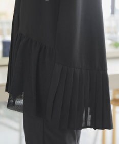 Tiaclasse 【洗える】   メッシュプリーツドッキングプルオーバー
