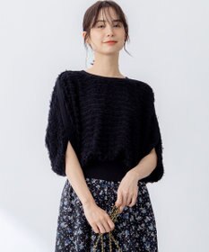 組曲 【WEB限定】カットジャガードドルマンスリーブ ニット