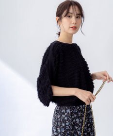 組曲 【WEB限定】カットジャガードドルマンスリーブ ニット