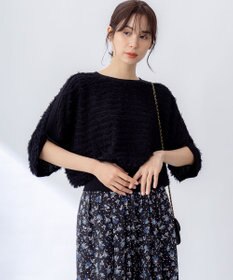 組曲 【WEB限定】カットジャガードドルマンスリーブ ニット