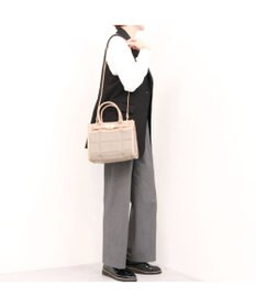 UNBILLION ペルケ perche / ナイロンキルト×クロコ型押し牛革2wayトートバッグS