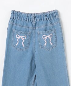 ANY KIDS 【一部店舗/WEB先行販売アイテム】【洗濯機可能】刺繍 ワイドデニムパンツ