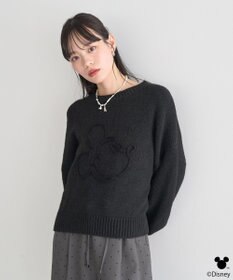earth music&ecology 【予約】Disney/ミッキーコード刺繍ニットプルオーバー