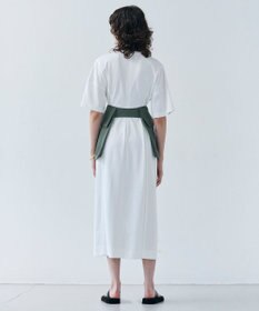 BEIGE， 【洗える】GLANTHUS / コットンカーブラインロングフレアワンピース