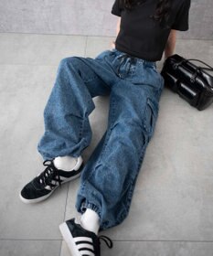 WEGO デニムパラシュートカーゴパンツ