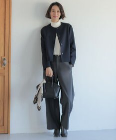 J.PRESS LADIES ジョーゼット裏起毛 ワイド パンツ