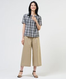 J.PRESS LADIES 【人気素材】セルロースリネンストレッチ クロップド パンツ