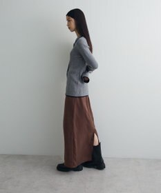 Green Parks 配色レイヤードポロリブニットカーディガン