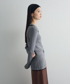 Green Parks 配色レイヤードポロリブニットカーディガン