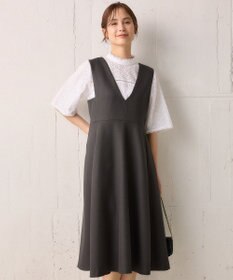 組曲 ウールライクスポンディッシュ ジャンパースカート