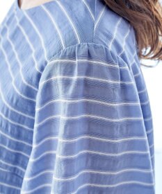 Tiaclasse 【洗える】ランダムボーダーチュニックブラウス