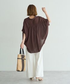 YECCA VECCA 【ドライタッチ】シアーバックギャザーシャツ