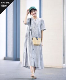 Tiaclasse L 【洗える】サイドタックスキッパーシャツワンピース