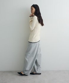 Green Parks 配色レイヤードポロリブニットカーディガン