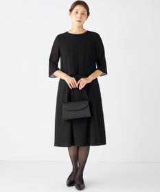 組曲 NOIR 【洗える】ウォッシャブルストレッチバックサテン ジャケット＋ワンピース