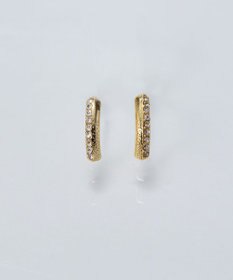 Phoebe 【金属アレルギー対応】テクスチャードスパークビジューピアス/ニッケルフリー ゴールド