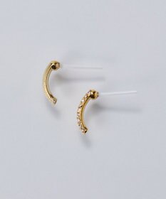 Phoebe 【金属アレルギー対応】テクスチャードスパークビジューピアス/ニッケルフリー ゴールド