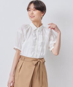 組曲 【WEB限定】ナチュラルローン フリルブラウス