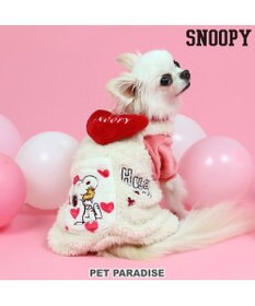 PET PARADISE スヌーピー ポケット付きつなぎ 《ハート柄》 小型犬