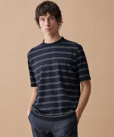 JOSEPH ABBOUD 【エコ素材和紙使用・日本素材を日本縫製 ・軽量・通気性】和紙フライスボーダーＴシャツ