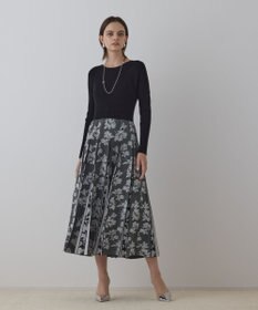 GRACE CONTINENTAL ラメモールニットジャガードワンピース