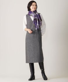 J.PRESS LADIES L 【洗える】ヌーディスバックサテン フリル襟 ブラウス