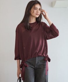 23区 【SLOW/一部店舗限定】シアー ニット ドロストデザイン プルオーバー ボルドー系