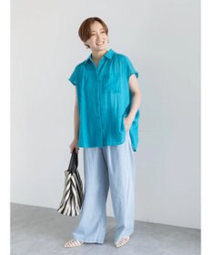 Te chichi 【7色展開】シャンブレーボイルフレンチスリーブシャツ