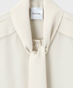 ポールスミス　PaulSmith　ボウタイ　シャツ　白 フリル ブラウス ポールスミス PaulSmith ボウタイ シャツ 白 フリル ブラウス