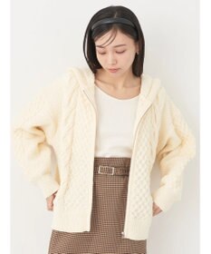 earth music&ecology ケーブルニットパーカー