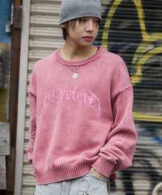 WEGO ブリーチニットグラフィックプルオーバー