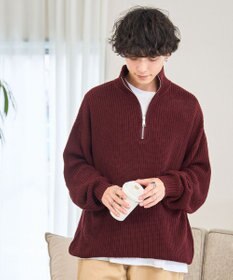 WEGO ルーズフィットハーフZIPプルオーバー