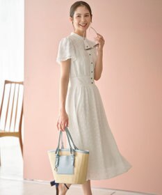 組曲 L 【WEB限定】フラワーポイントシフォン ワンピース