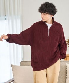 WEGO ルーズフィットハーフZIPプルオーバー