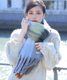 Tiaclasse 大判チェックシャギーマフラー