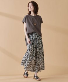 ANY L 【吸水速乾/シワになりにくい/アンチピリング】バックフレアフレンチスリーブカットソー