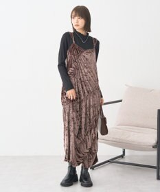 earth music&ecology クラッシュベロアシャーリングワンピース