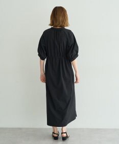 YECCA VECCA <<UVカット>>ドロストギャザー袖ワンピース
