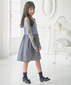 組曲 KIDS 【150-170㎝】チェックドッキング ワンピース