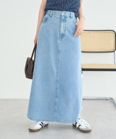 earth music&ecology サイドスリットデニムロングスカート